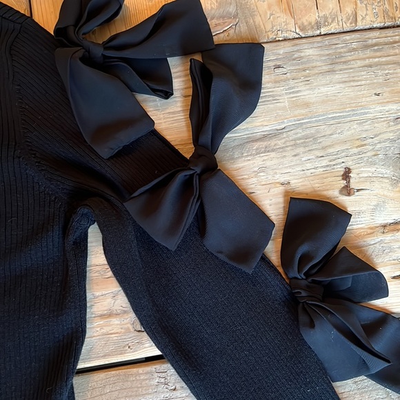 INC black sweater with bow details M - Picture 3 of 4